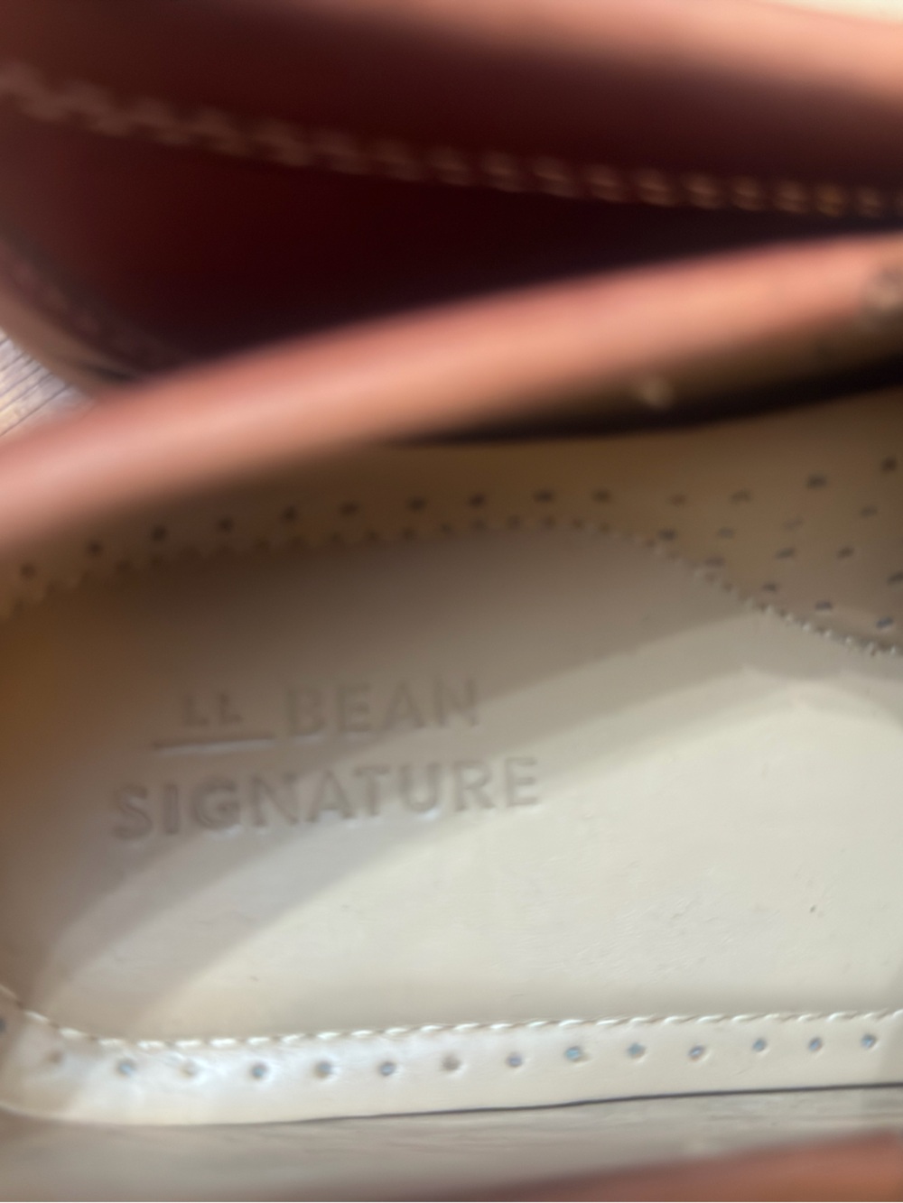 L.L. Bean Men's Leather Boat Shoes in Chestnut Brown - Picture 6 of 7